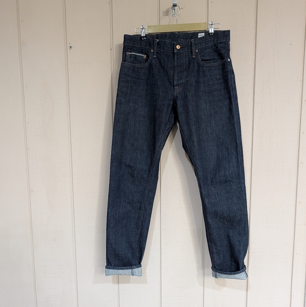 Bonobos Dark Wash Selvedge Slim Button Fly‎ Jeans Mens 32x32